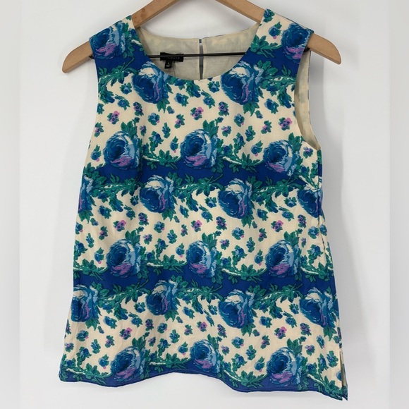 Talbots Tops - Talbots Silk Blend Sleeveless Baroque Rose Floral Blouse